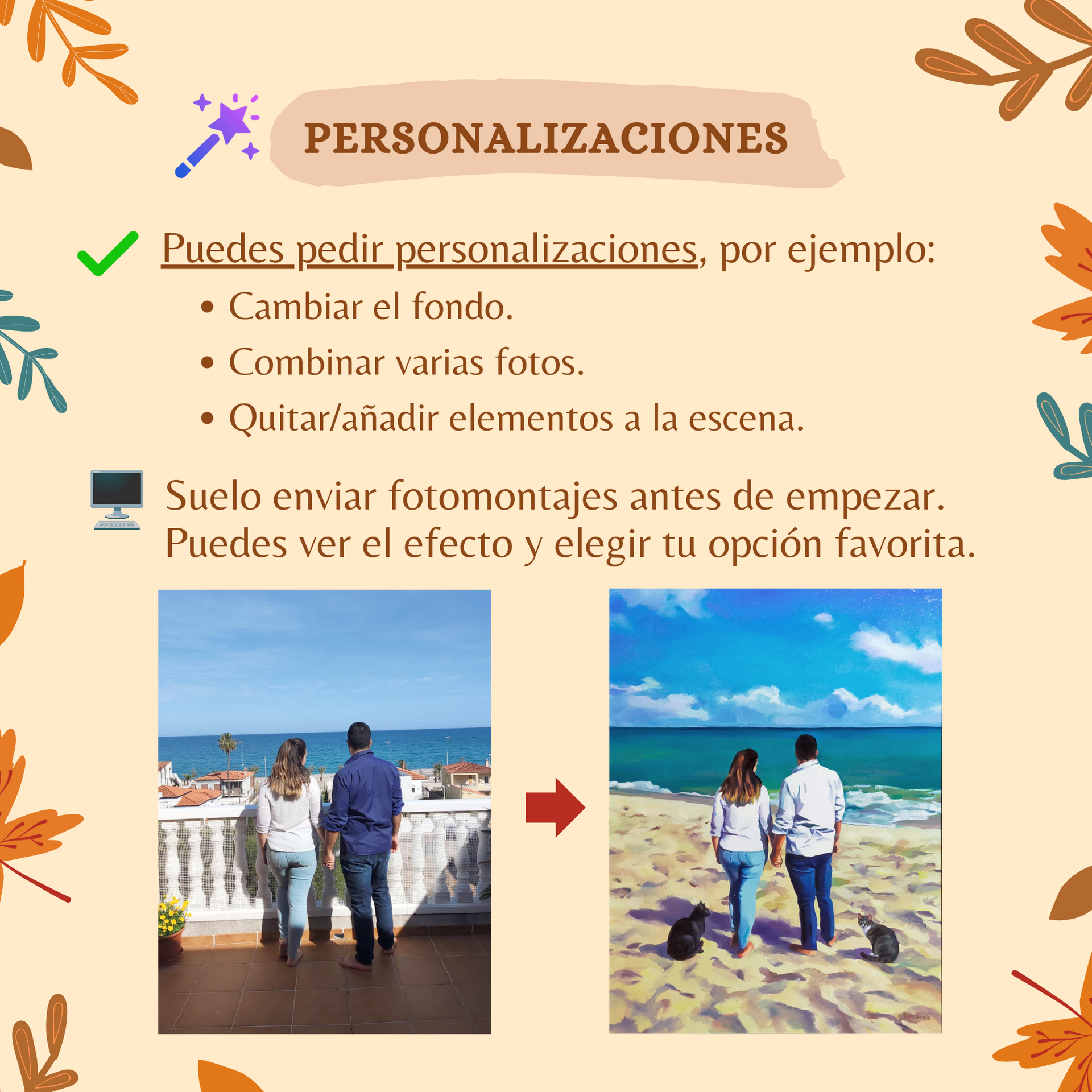 Retrato de personas al óleo, Cuadro personalizado pintado a mano para regalar - 8