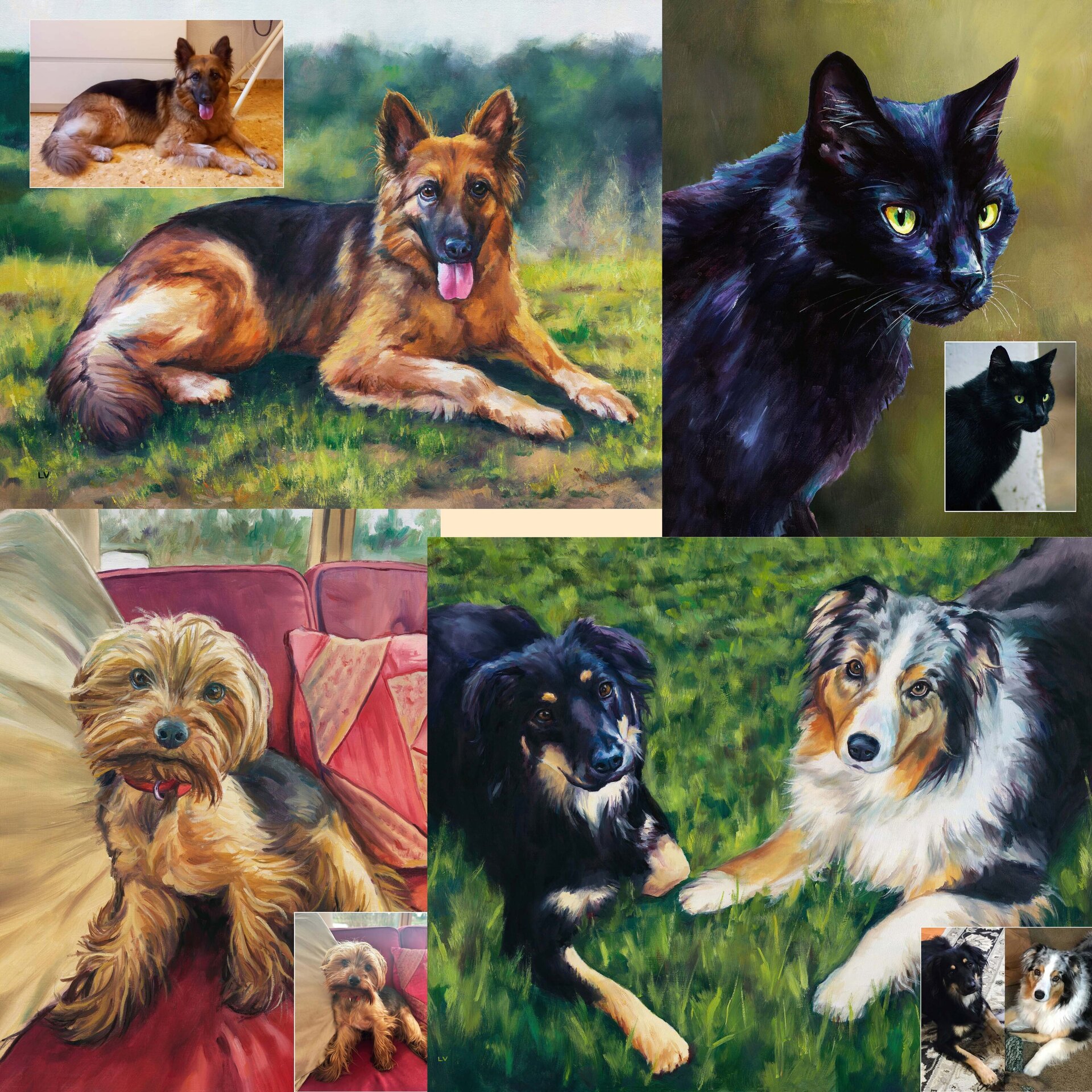 Retrato de mascotas al óleo, Cuadro personalizado de animales por encargo - 6