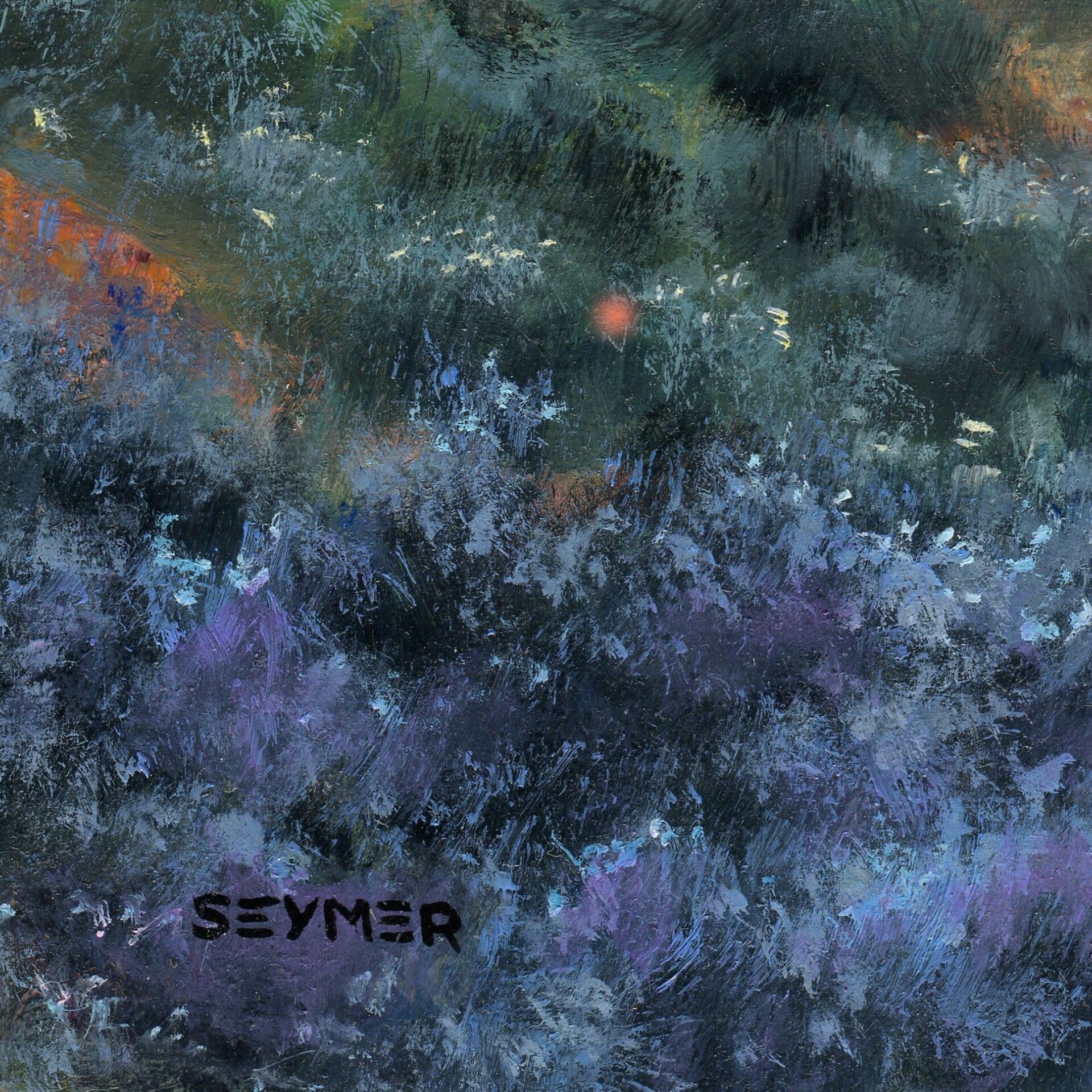 Óleo de desierto con colores intensos naranjas y azules. Montañas y profundidad - 5