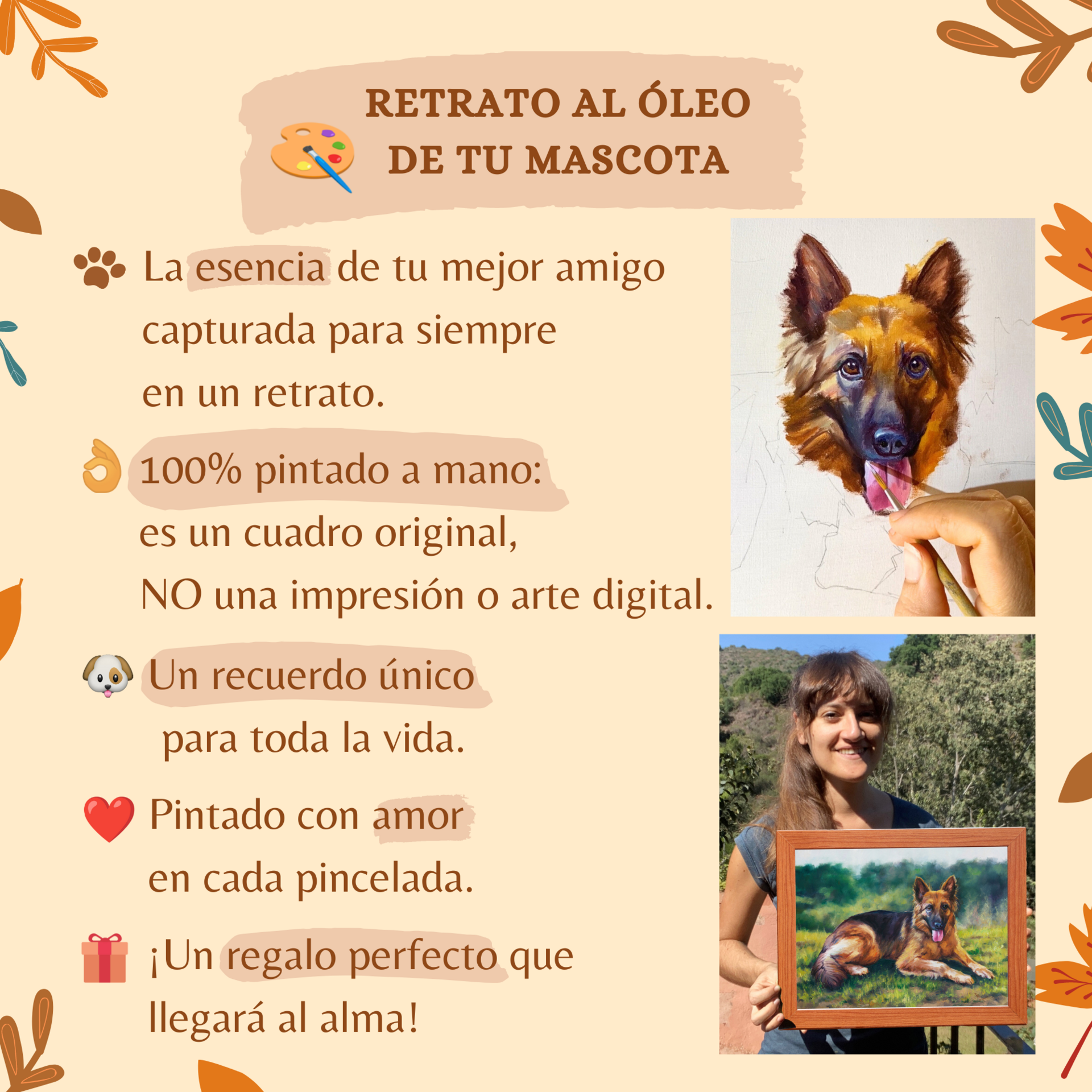 Retrato de mascotas al óleo, Cuadro personalizado de animales por encargo - 3