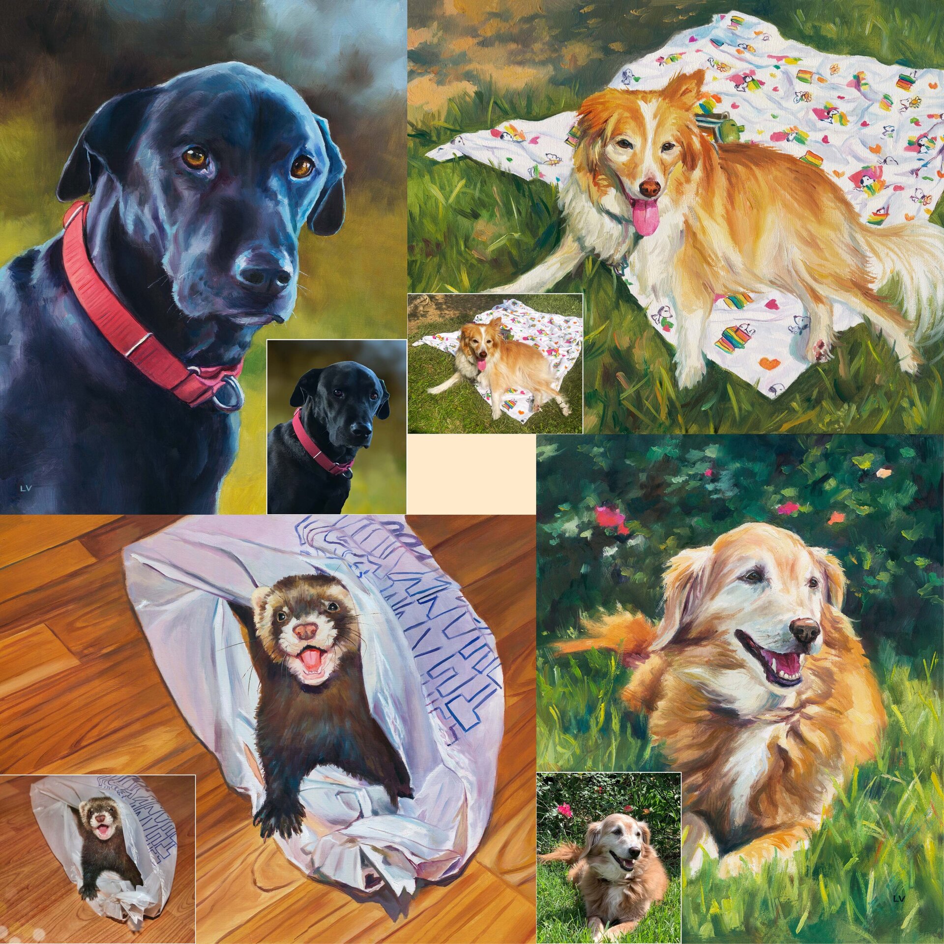 Retrato de mascotas al óleo, Cuadro personalizado de animales por encargo - 4