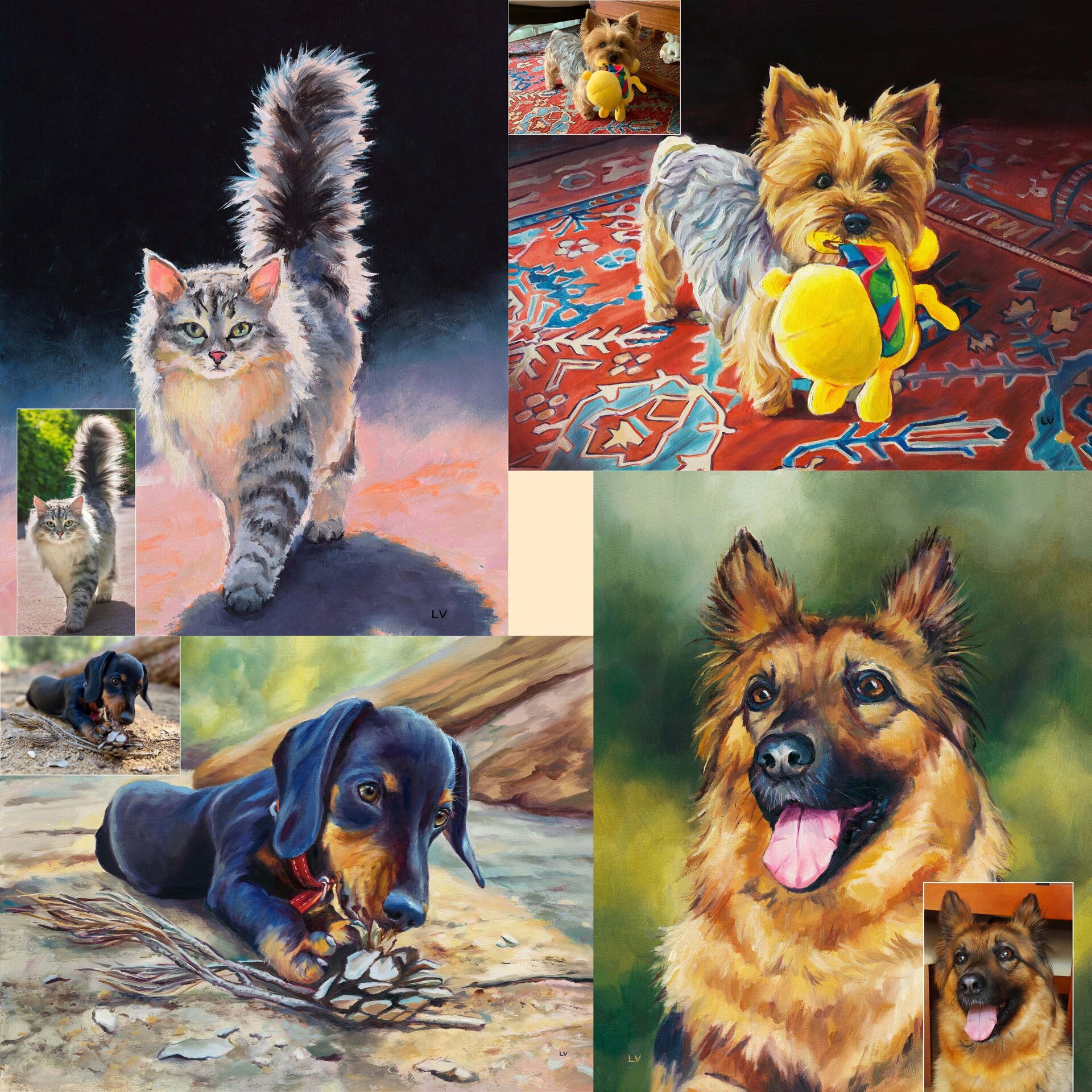 Retrato de mascotas al óleo, Cuadro personalizado de animales por encargo - 2